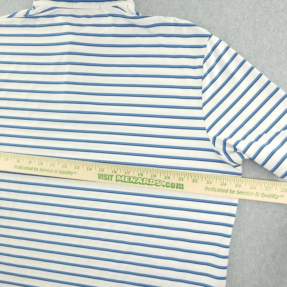 RLX Ralph Lauren Polo Shirt Mens XL Blue Stripe Mauna Lani Golf Performance Top